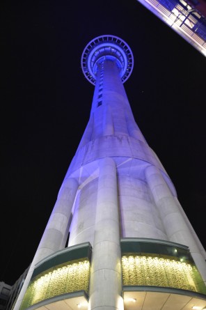Sky Tower at night