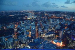 Sky Tower at night