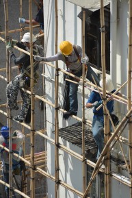 Bamboo scaffolding